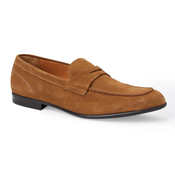 Bruno Magli Silas Suede Loafer 8211 Cognac Men Dress Shoes
