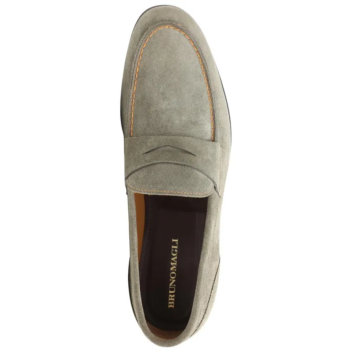 Bruno Magli Silas Suede Loafer 8211 Taupe Men Loafers and Slipons
