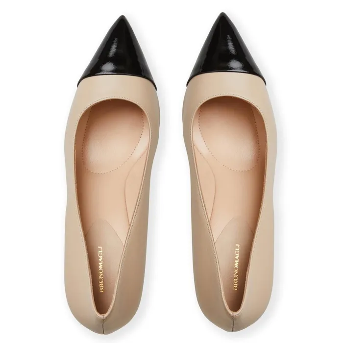 Bruno Magli TARA Pump CREAMBLACK PATENT Women Heels