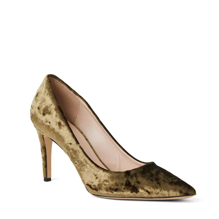 Bruno Magli Telma Pointed Toe Pump Olive Velvet Women Heels