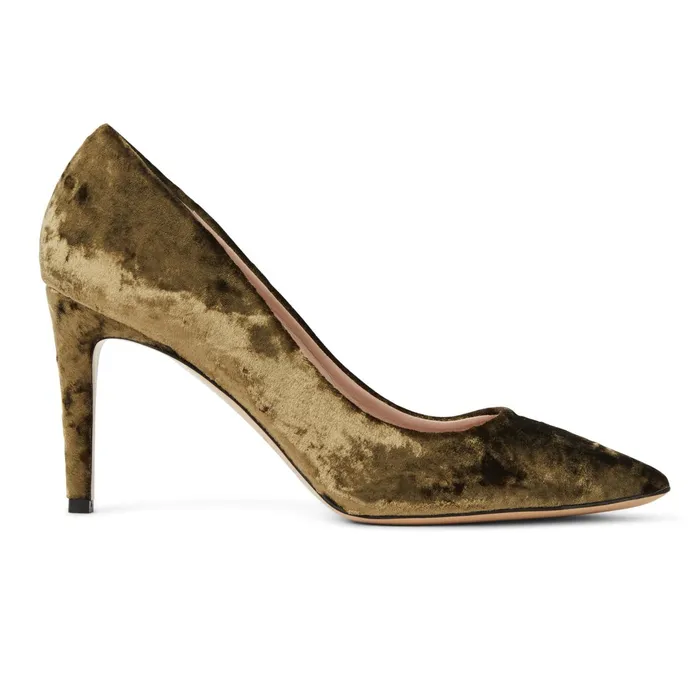 Bruno Magli Telma Pointed Toe Pump Olive Velvet Women Heels Bruno Magli Telma Pointed Toe Pump Olive Velvet Women Heels