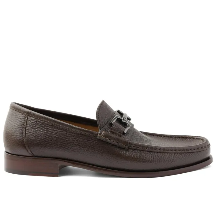 Bruno Magli Trieste Classic Leather Moccasin 8211 Dark Brown Cervo Men Dress Shoes