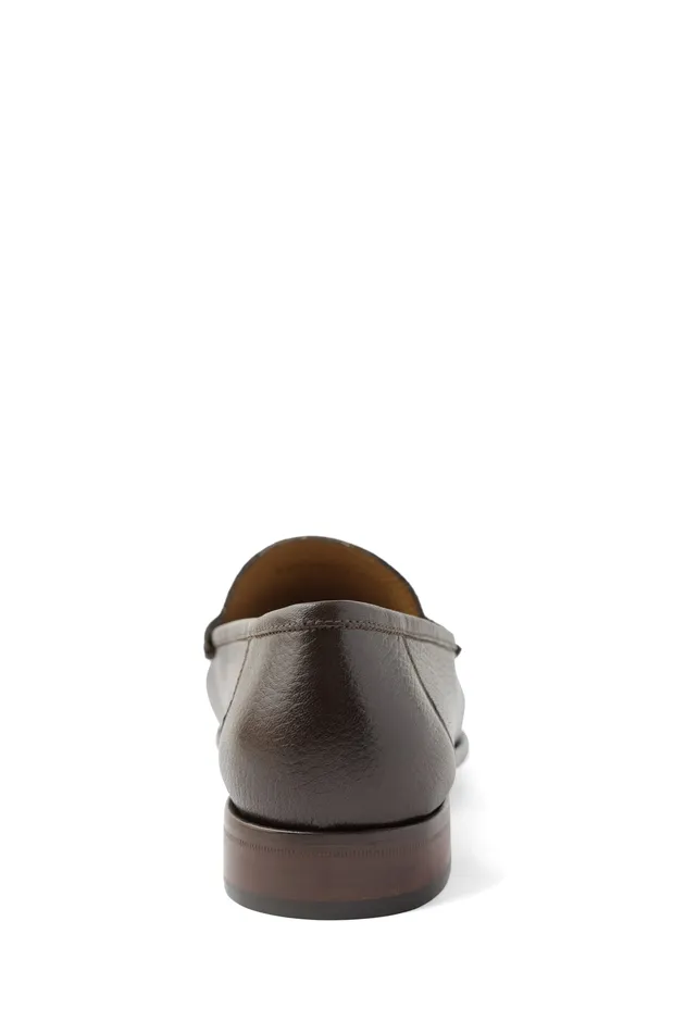 Bruno Magli Trieste Classic Leather Moccasin 8211 Dark Brown Cervo Men Dress Shoes