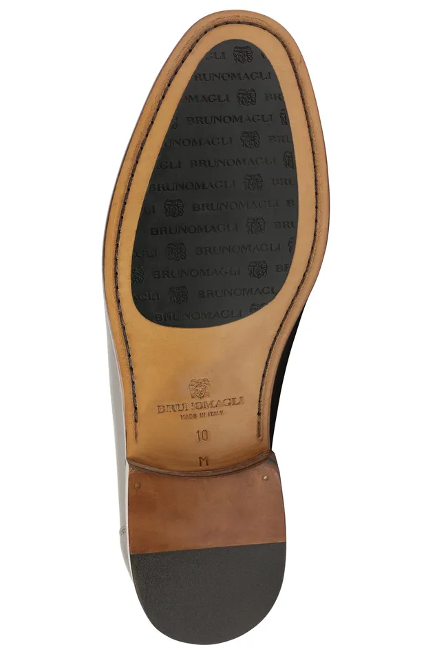 Bruno Magli Trieste Classic Leather Moccasin 8211 Dark Brown Cervo Men Dress Shoes