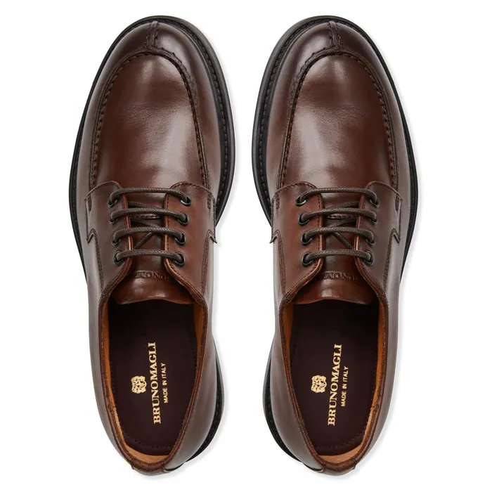 Bruno Magli Tyler Split Toe Leather DerbyCognac Men Laceups and Oxfords