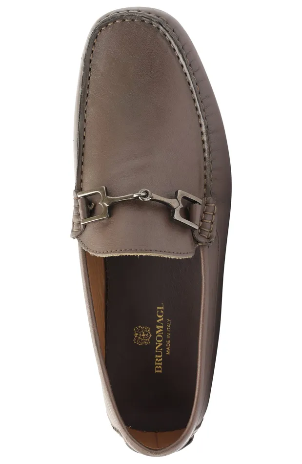 Bruno Magli Xander Leather Driving Moccasin 8211 Brown Men Dress Shoes