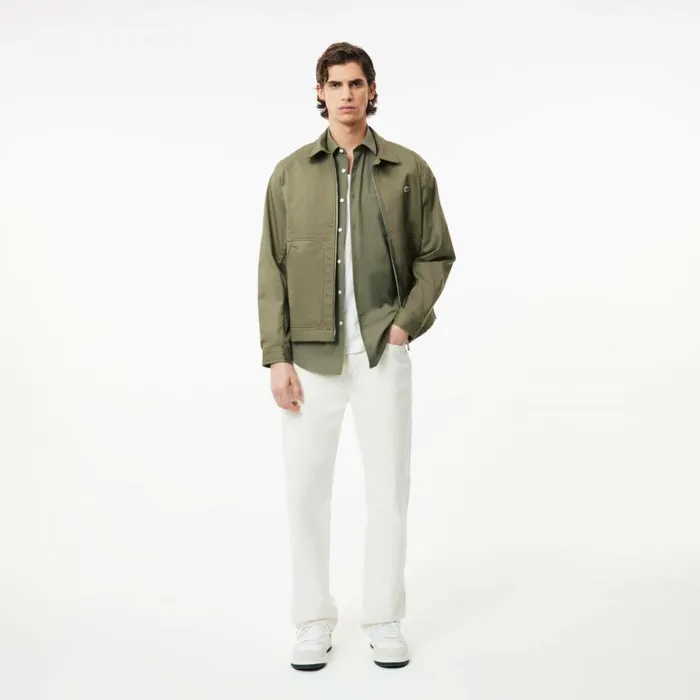Button Down Shirts Men Lacoste Men039s Regular Fit Solid Cotton Shirt Khaki Green 316