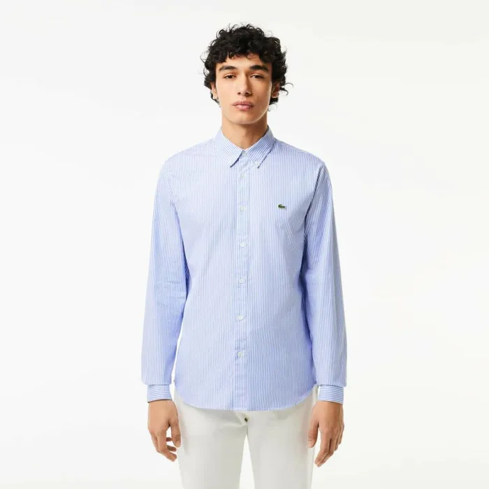 Button Down Shirts Men Lacoste Men039s Regular Fit Striped Cotton Shirt White Blue F6z Button Down Shirts Men Lacoste Men039s Regular Fit Striped Cotton Shirt White Blue F6z