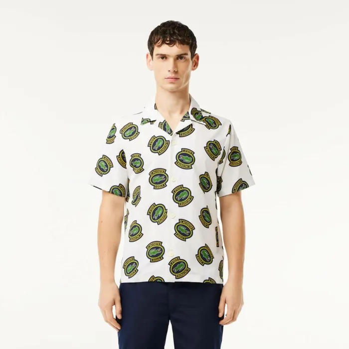Button Down Shirts Men Lacoste Men039s UltraDry AntiUV Short Sleeved Golf Shirt White Yellow Black Iqh