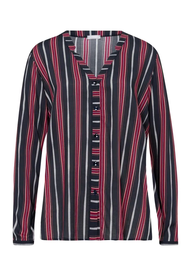 Button Front Shirt Marsala Stripe Women HANRO Lounge Tops