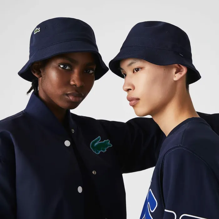 Caps and Hats MenWomen Lacoste Unisex Organic Cotton Bucket Hat Abysm Blue Hde