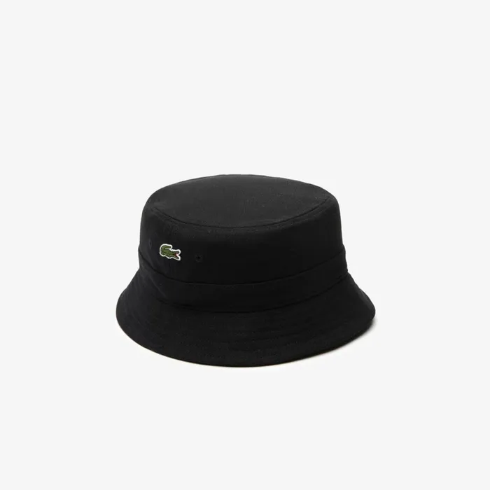 Caps and Hats MenWomen Lacoste Unisex Organic Cotton Bucket Hat Black 031