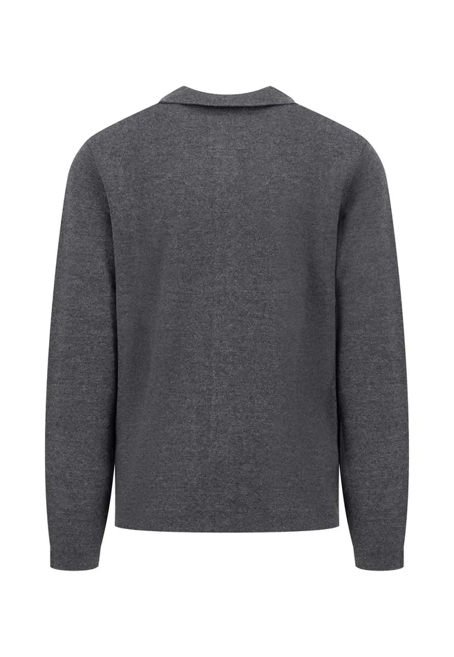 Cardigan Men FYNCHHATTON Part Jacket With Buttons And Stand up Collar Navysteel