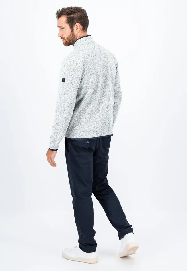Cardigan Men FYNCHHATTON Part Jacket With Standup Collar And Contrast Details Light Graynavy