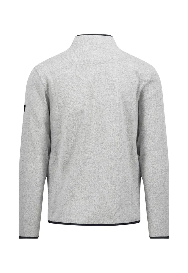 Cardigan Men FYNCHHATTON Part Jacket With Standup Collar And Contrast Details Light Graynavy