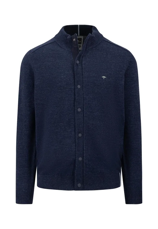 Cardigan Men FYNCHHATTON Parting Jacket Made Of Cotton With Push Buttons Navylight Gray