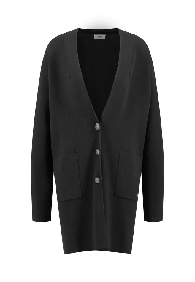 Cardigan Women FYNCHHATTON Long Cardigan Made Of Fine Wool Mix Black