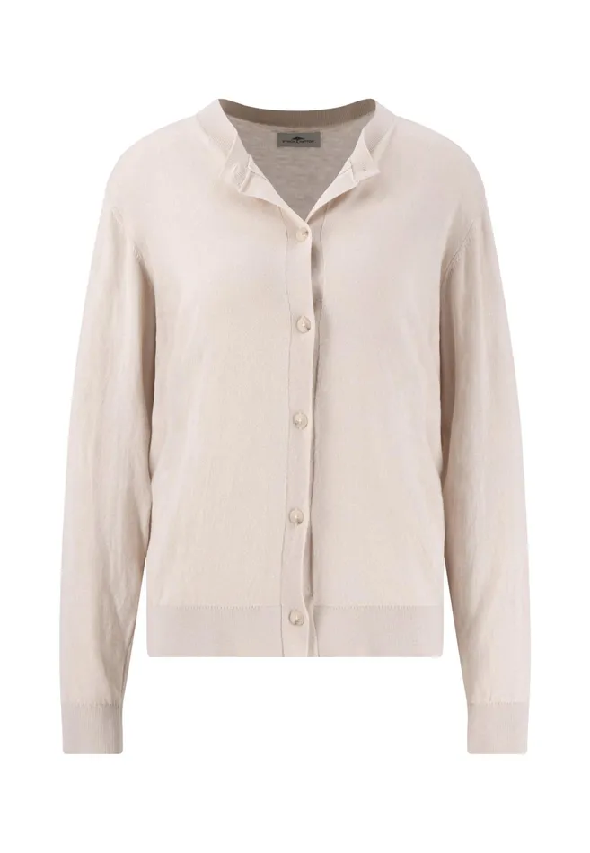 Cardigan Women FYNCHHATTON Part Jacket Made Of Cotton Mix With A Button Placket Sandsummer Redlight Blue Cardigan Women FYNCHHATTON Part Jacket Made Of Cotton Mix With A Button Placket Sandsummer Redlight Blue