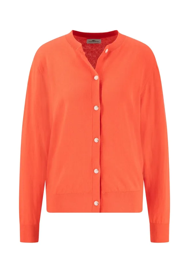 Cardigan Women FYNCHHATTON Part Jacket Made Of Cotton Mix With A Button Placket Sandsummer Redlight Blue