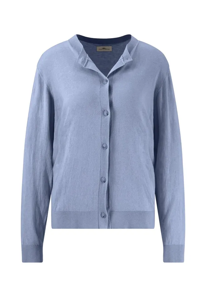 Cardigan Women FYNCHHATTON Part Jacket Made Of Cotton Mix With A Button Placket Sandsummer Redlight Blue