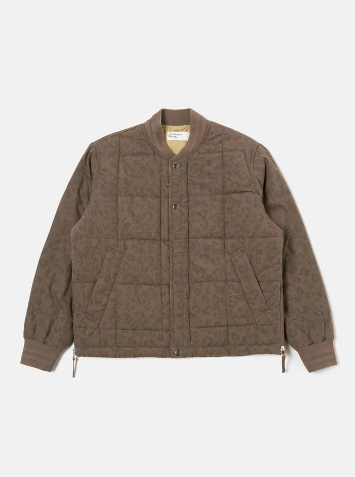 Carlton Jacket In Sand Leopard Recycled Polytech Men Universal Works Coats and Outerwear Carlton Jacket In Sand Leopard Recycled Polytech Men Universal Works Coats and Outerwear