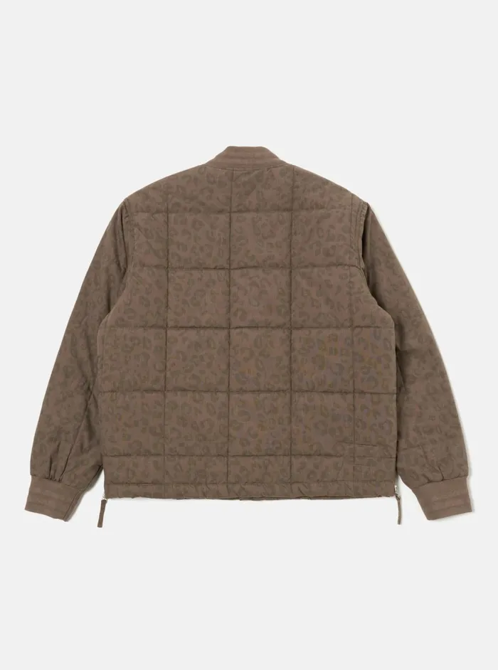 Carlton Jacket In Sand Leopard Recycled Polytech Men Universal Works Coats and Outerwear
