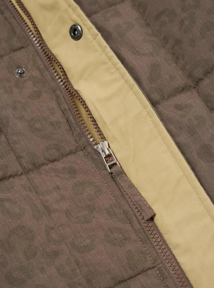 Carlton Jacket In Sand Leopard Recycled Polytech Men Universal Works Coats and Outerwear