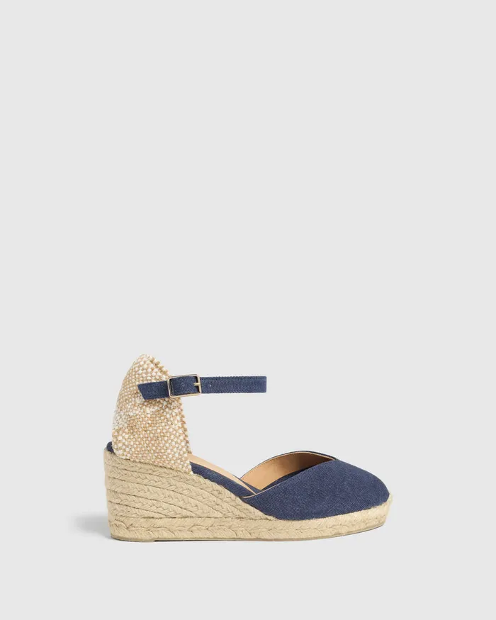 Castaer Chiarita6002 Azul Oxford Women Wedges