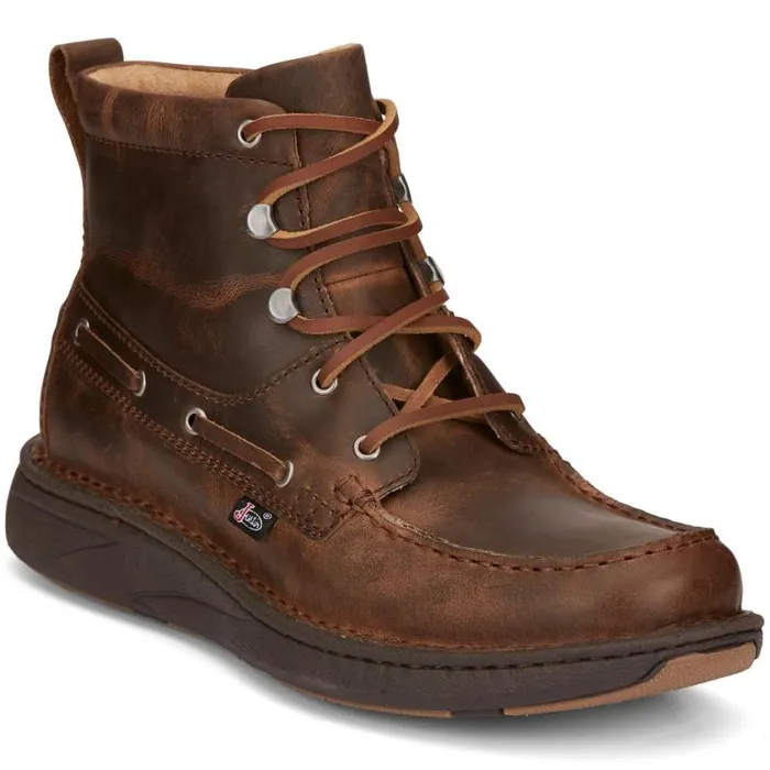 Casuals Men Justin Boots Mocc Toe Lacer Brown