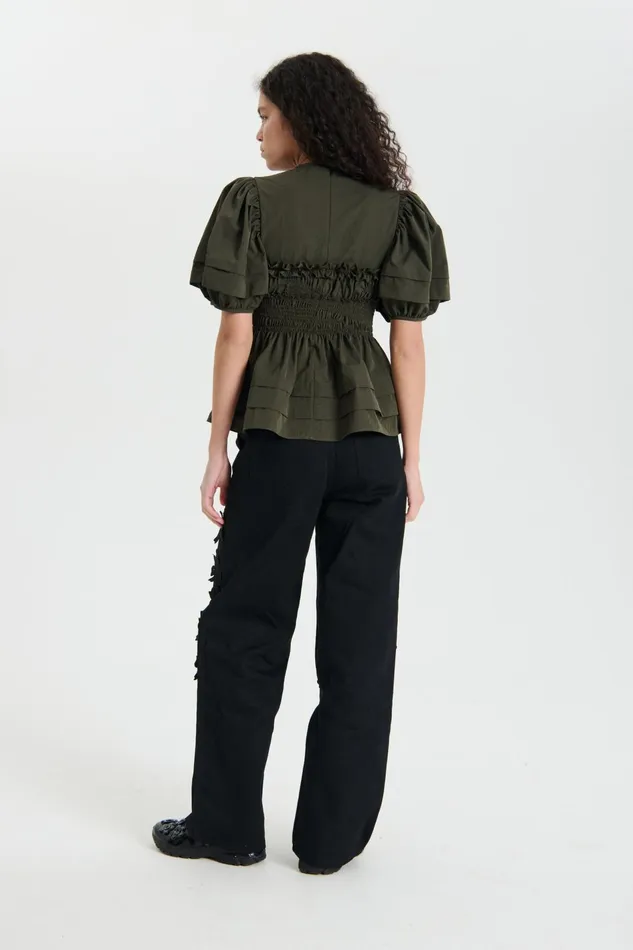 Cecilie Bahnsen Blouses Women ONESSA TOP Grey Olive