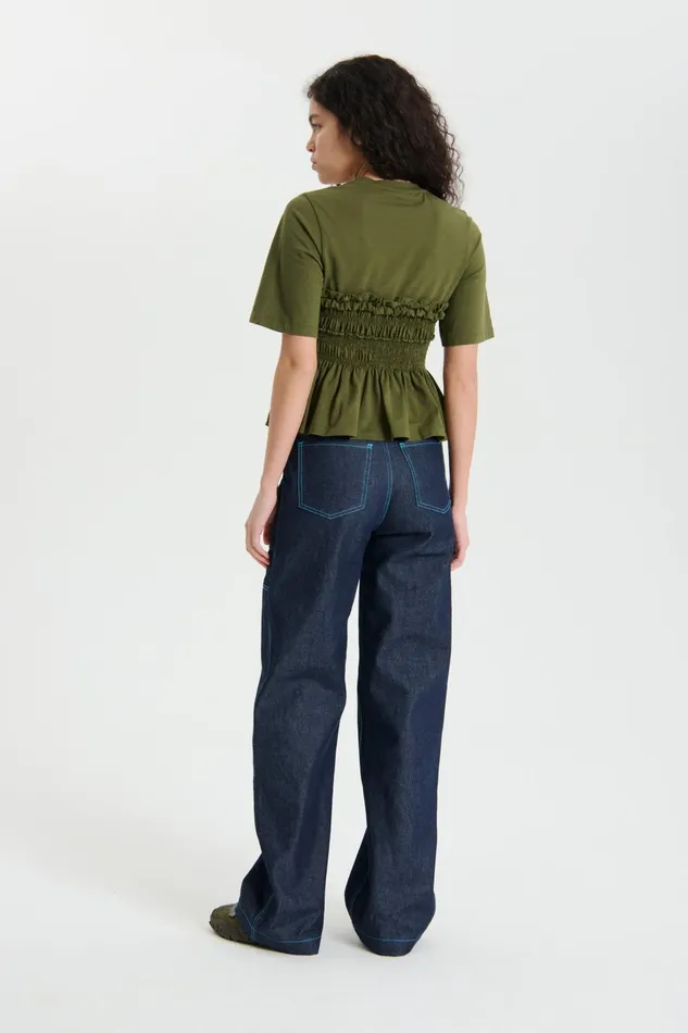 Cecilie Bahnsen Jersey Women VILDE TOP Olive Green