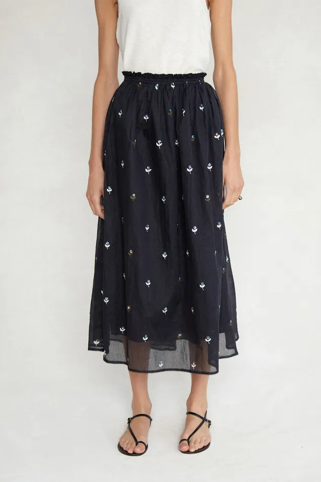 Chan Luu Bottoms Caroline Ballet Skirt Black Floral 8211 Women