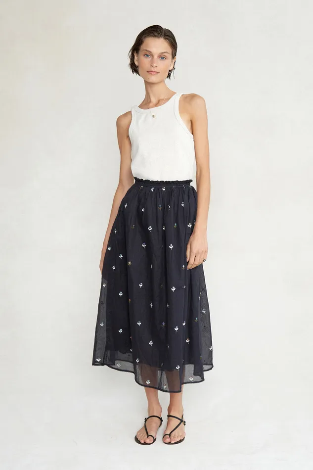 Chan Luu Bottoms Caroline Ballet Skirt Black Floral 8211 Women