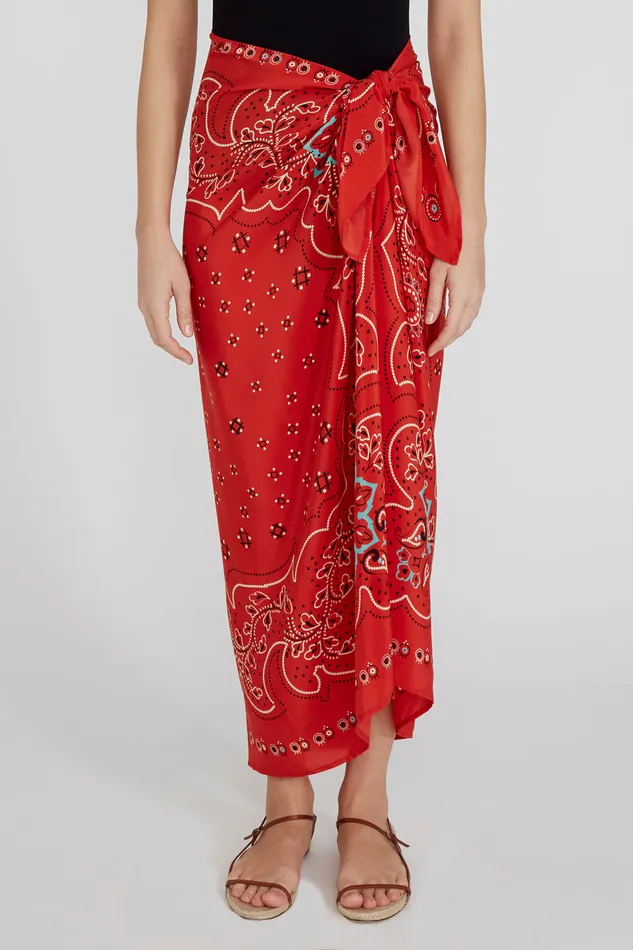 Chan Luu Bottoms Mandala Sarong Pompeian Red 8211 Women