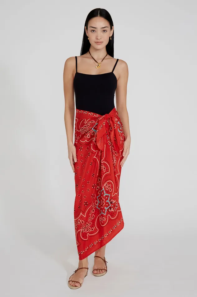 Chan Luu Bottoms Mandala Sarong Pompeian Red 8211 Women