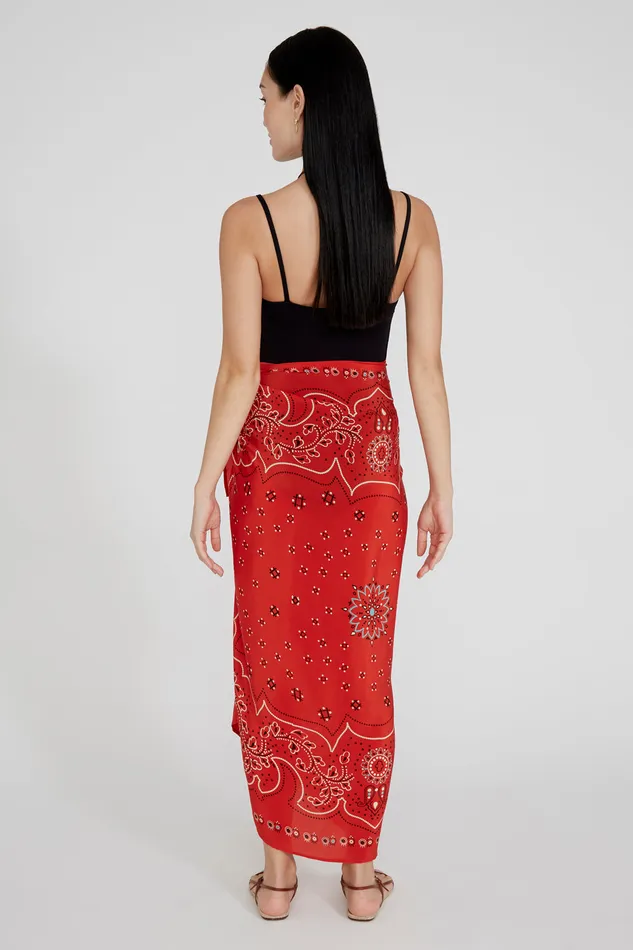 Chan Luu Bottoms Mandala Sarong Pompeian Red 8211 Women