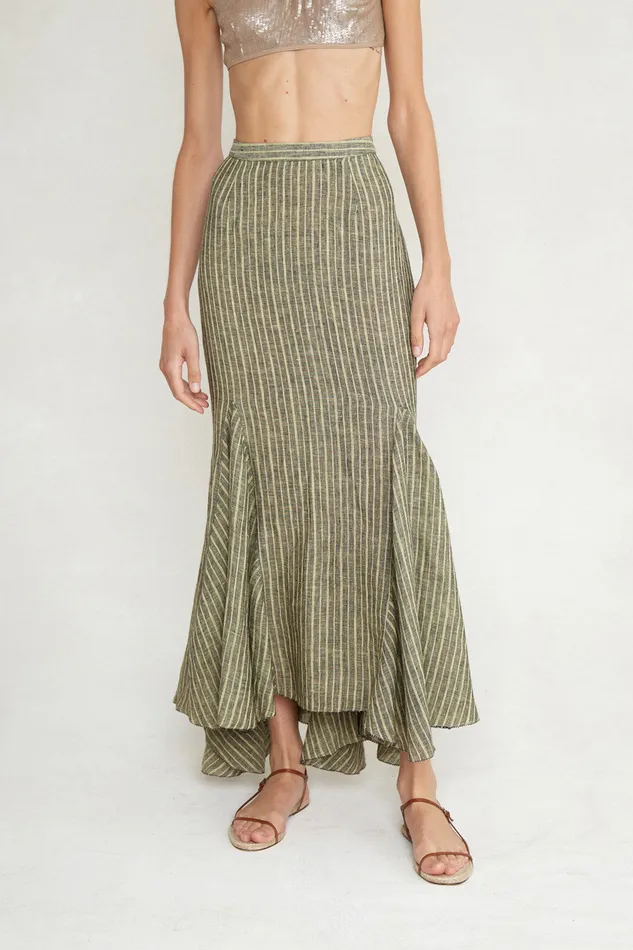 Chan Luu Bottoms Mermaid Skirt Mosstone 8211 Women