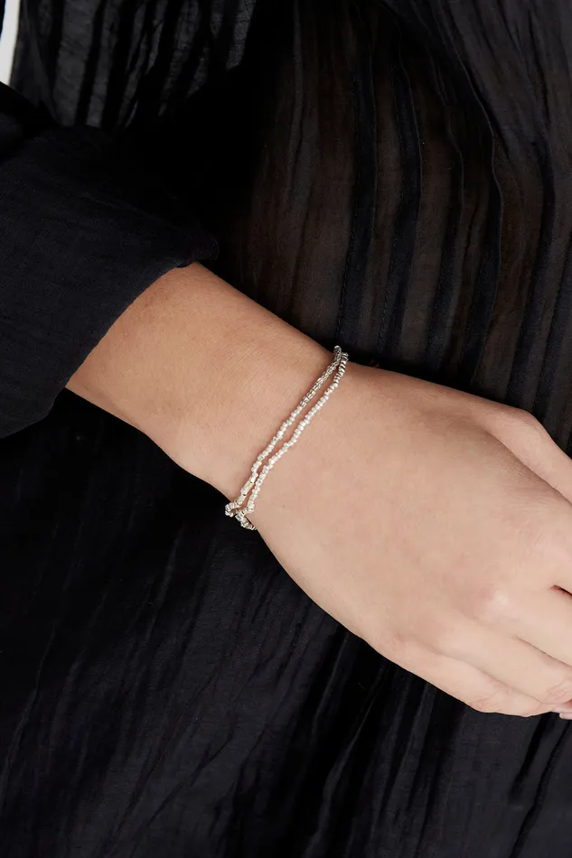Chan Luu Bracelets Cube Double Naked Wrap Bracelet Silver 8211 Women