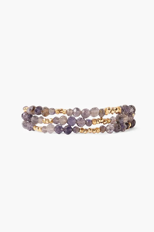 Chan Luu Bracelets Granada Triple Naked Wrap Bracelet Iolite Gold 8211 Women