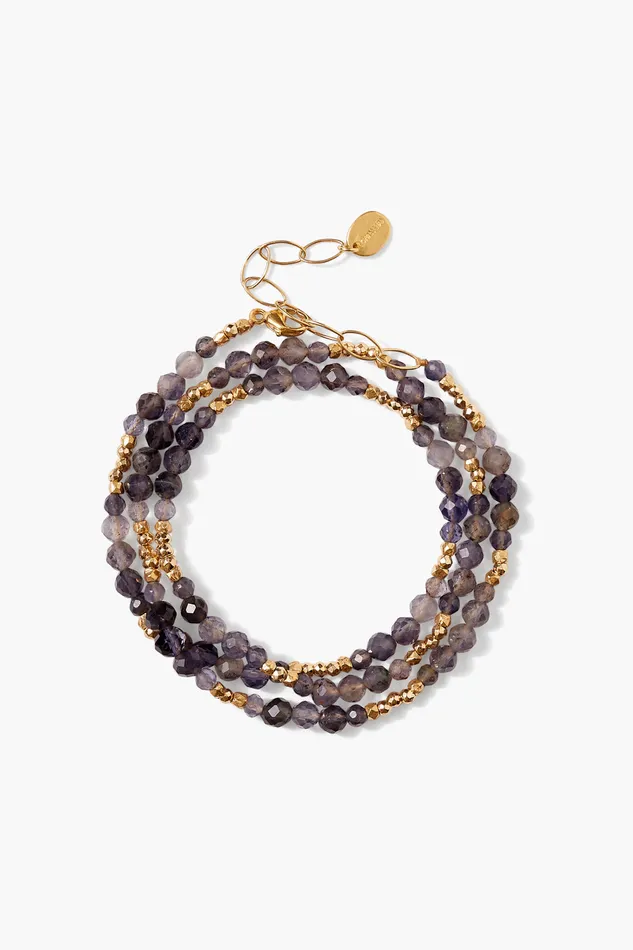 Chan Luu Bracelets Granada Triple Naked Wrap Bracelet Iolite Gold 8211 Women