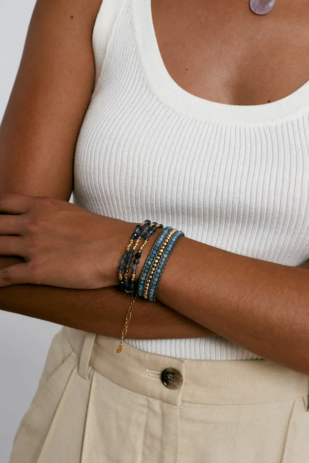 Chan Luu Bracelets Granada Triple Naked Wrap Bracelet Iolite Gold 8211 Women