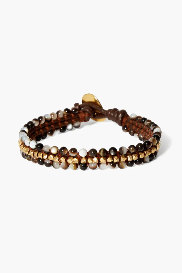 Chan Luu Bracelets Koa Cuff Wrap Bracelet Black MOP 8211 Women