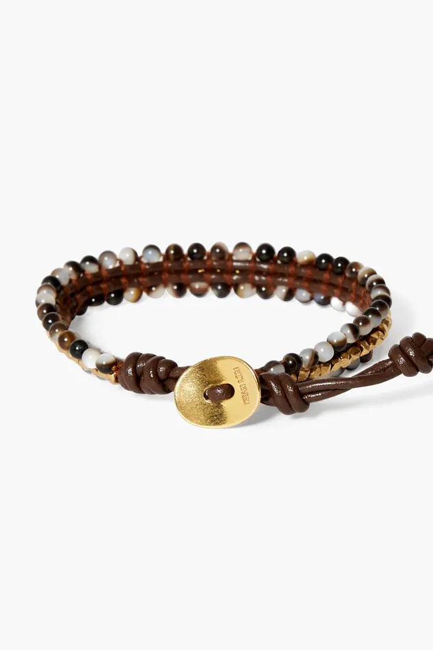 Chan Luu Bracelets Koa Cuff Wrap Bracelet Black MOP 8211 Women