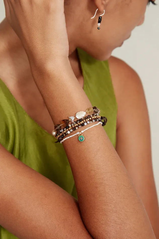 Chan Luu Bracelets Koa Cuff Wrap Bracelet Black MOP 8211 Women