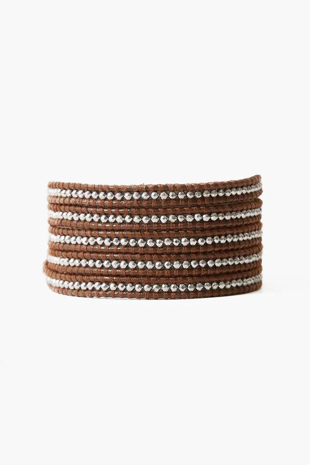 Chan Luu Bracelets Silver Hematine Wrap Bracelet Brown 8211 Women