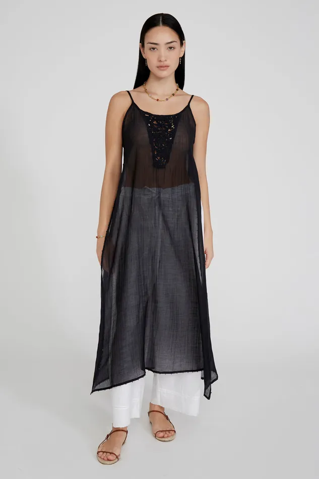 Chan Luu Dresses Carmen Crochet Tunic Black 8211 Women