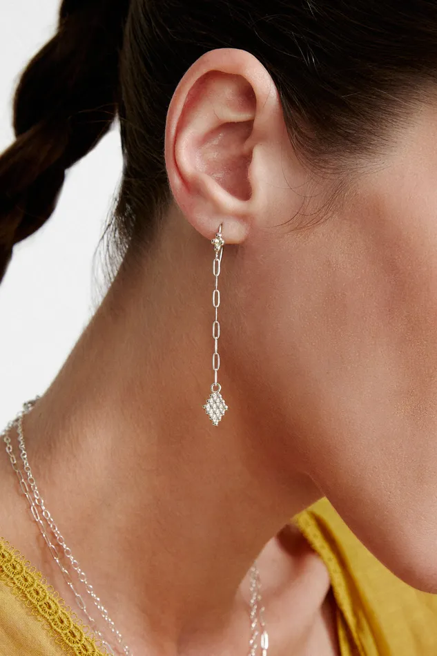 Chan Luu Earrings Bijou Chain Link Earrings Silver 8211 Women