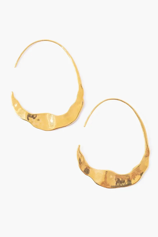 Chan Luu Earrings Gold Crescent Moon Hoops 8211 Women