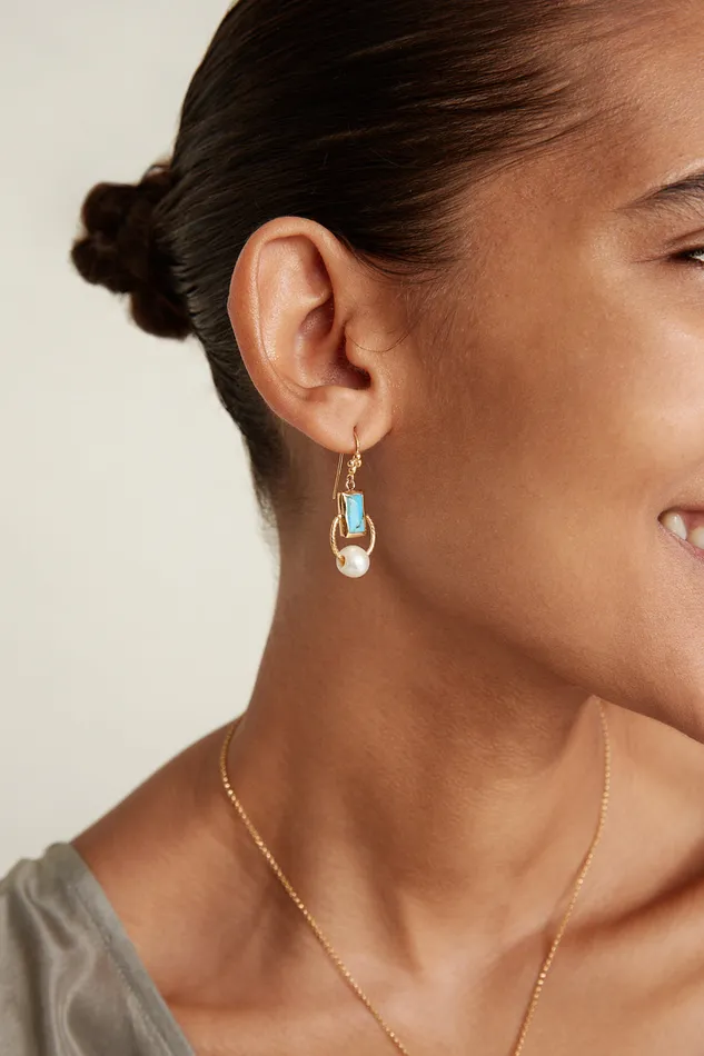 Chan Luu Earrings Halo Drop Earrings Turquoise Mix 8211 Women