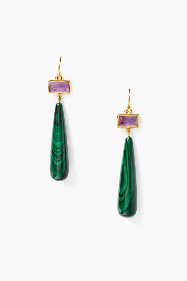 Chan Luu Earrings Messina Earrings Malachite Mix 8211 Women